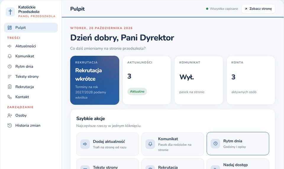 Podgląd panelu przedszkola